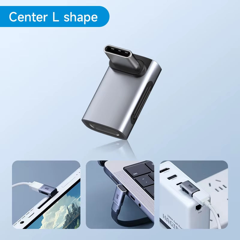 240W USB C to C Adapter - 40Gbps 8K 60Hz Right-Angle Converter for Thunderbolt 4/3, MacBook, iPhone 17 Pro, and Tablets