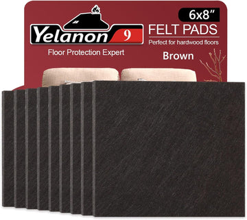 Felt Furniture Pads for Hardwood Floors -8" X 6" Premium Floor Protectors for Furniture, Felt Pads for Chair Legs,Brown