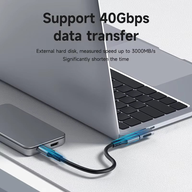 240W USB C to C Adapter - 40Gbps 8K 60Hz Right-Angle Converter for Thunderbolt 4/3, MacBook, iPhone 17 Pro, and Tablets