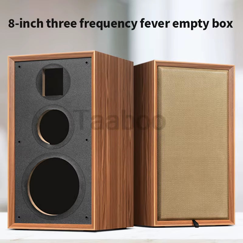 Handcrafted 8-Inch Three-Way Passive Bookshelf Speaker Box for DIY HiFi Audio Enthusiasts