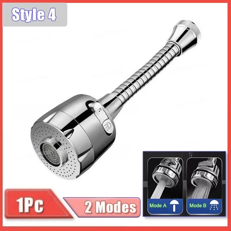 360 Degree Rotatable 2/3 Mode Faucet Extender Water Saving Bubbler Nozzle Adapter for Kitchen & Bathroom Home Faucet Accessories