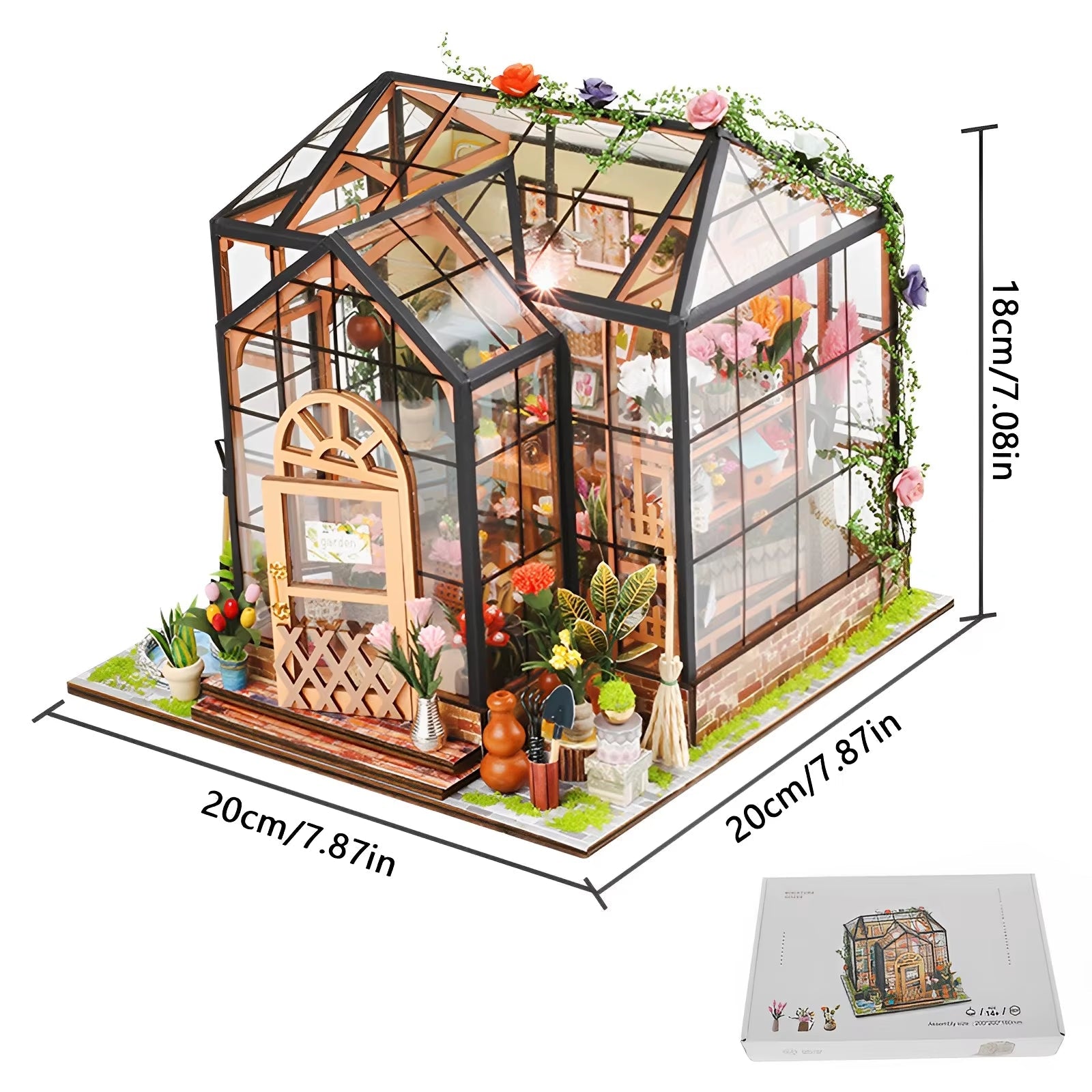 Doll House Kit Mini Flower House Handmade 3D Puzzle Assembly Craft Building Toys Home Bedroom Decoration DIY Craft Kids Gift