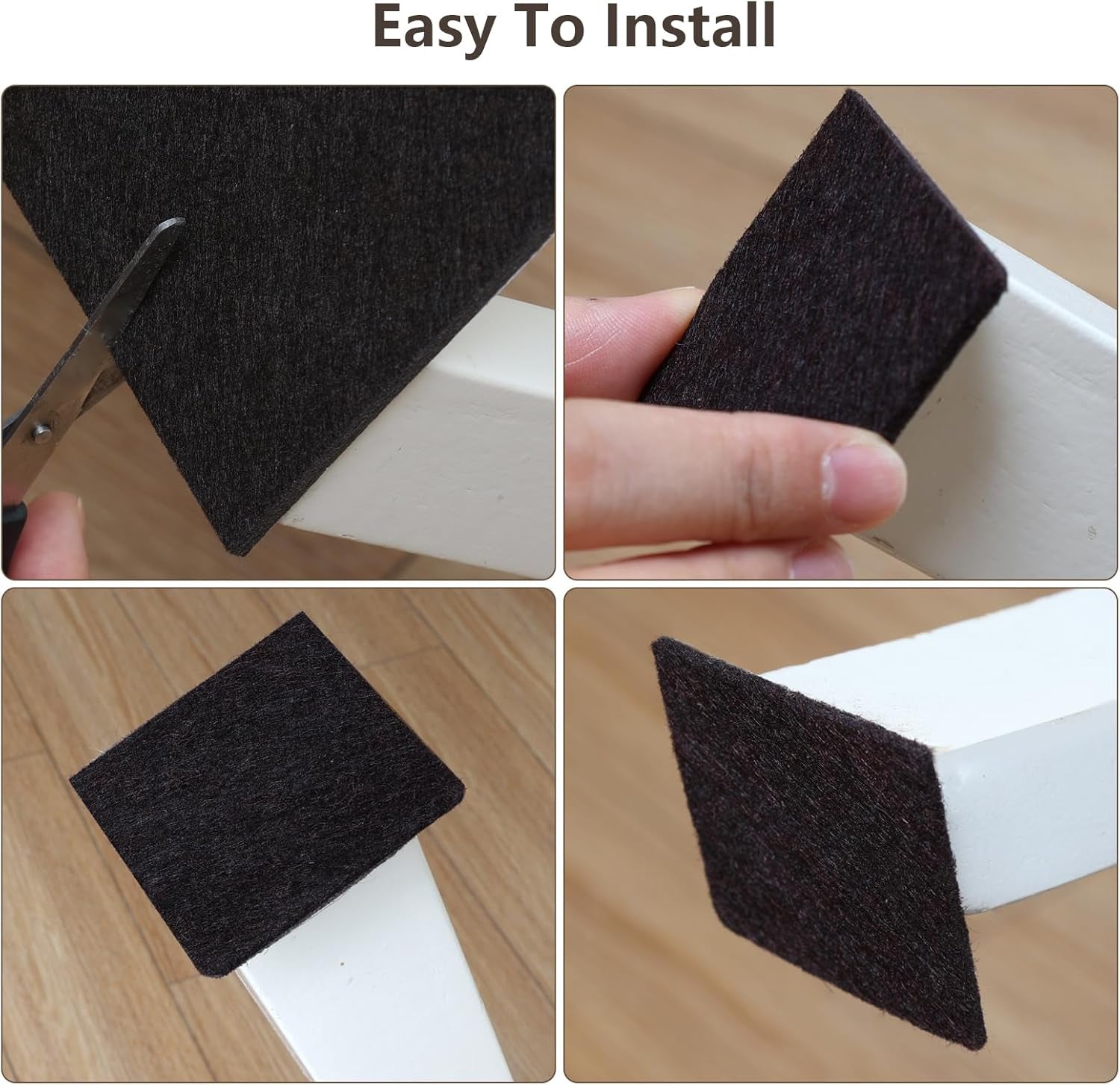 Felt Furniture Pads for Hardwood Floors -8" X 6" Premium Floor Protectors for Furniture, Felt Pads for Chair Legs,Brown